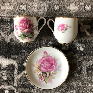 Norcrest saucer and 2 teacups